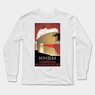 Vintage Travel Poster The Netherlands KNSM Long Sleeve T-Shirt